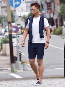 「Dive（ダイブ）のアイテム（トップス）」を使った、Shintaroさん（メンズ・184cm）の春コーディネート