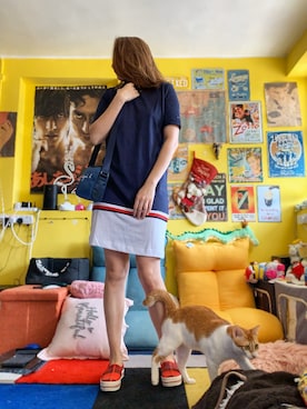 「TOMMY HILFIGER」｜「アイテム（ワンピース/ドレス）」を使った、CyoLeeさん（レディース・165cm）の春コーディネート