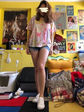 「MISS SIXTY（ミスシックスティ）のアイテム」を使った、CyoLeeさん（レディース・165cm）の夏コーディネート