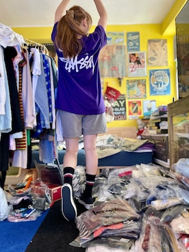 「TOMMY HILFIGER」｜「アイテム（スリッポン）」を使った、CyoLeeさん（レディース・165cm）の春コーディネート