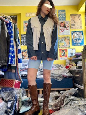 「ellesse（エレッセ）のアイテム（パンツ、ブルー系）」を使った、CyoLeeさん（レディース・165cm）の春コーディネート