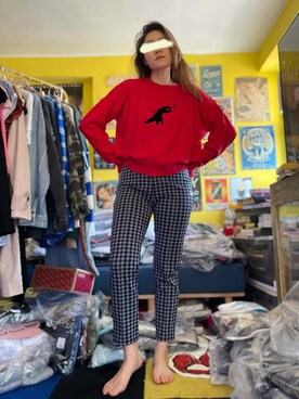 「STUSSY（ステューシー）のアイテム（パンツ、ブルー系）」を使った、CyoLeeさん（レディース・165cm）の春コーディネート