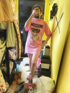 「NIKE（ナイキ）のアイテム（スニーカー、ピンク系）」を使った、CyoLeeさん（レディース・165cm）の春コーディネート