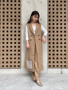 「CAPRICIEUX LE'MAGE（カプリシューレマージュ）のベイクドカラースエードショルダーバッグ（ショルダーバッグ）」を使った、N a n a m iさん（レディース・156cm）の秋コーディネート