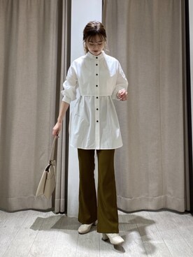 「CAPRICIEUX LE'MAGE（カプリシューレマージュ）のストレッチショートブーツ（ブーツ）」を使った、N a n a m iさん（レディース・156cm）の冬コーディネート