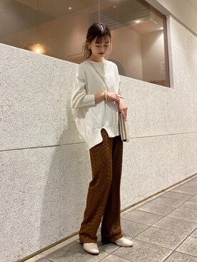 「CAPRICIEUX LE'MAGE（カプリシューレマージュ）のストレッチショートブーツ（ブーツ）」を使った、N a n a m iさん（レディース・156cm）の冬コーディネート
