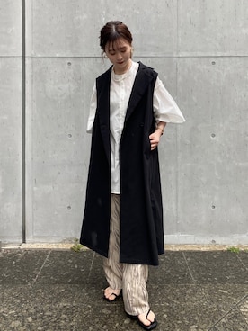 「袖ボリューム」｜「アイテム（その他アウター）」を使った、N a n a m iさん（レディース・156cm）の春コーディネート