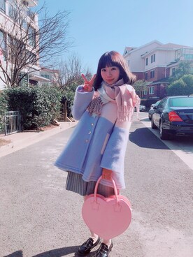 「SNIDEL（スナイデル）のアイテム（ピーコート）」を使った、Dorothyaoさん（レディース・158cm）の冬コーディネート