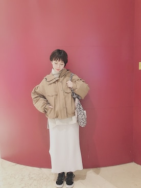 「Crisp（クリスプ）のアイテム（ブルゾン）」を使った、Dorothyaoさん（レディース・158cm）の冬コーディネート