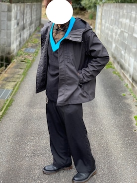 「チョコ色に染まれ」｜「アイテム（マウンテンパーカー）」を使った、ろばみみさん（メンズ・166cm）の冬コーディネート