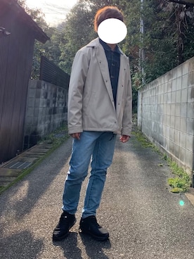 「zozoデニム」｜「アイテム（デニムジャケット）」を使った、ろばみみさん（メンズ・166cm）の春コーディネート