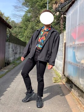 「PUMA」｜「アイテム（ナイロンジャケット）」を使った、ろばみみさん（メンズ・166cm）の春コーディネート