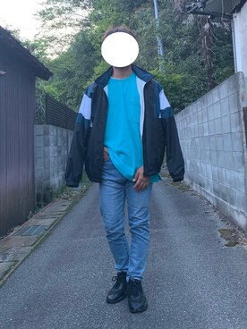 「PUMA」｜「アイテム（ナイロンジャケット）」を使った、ろばみみさん（メンズ・166cm）の春コーディネート