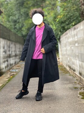 「INTER FACTORY（インターファクトリー）のWEARISTA tai × INTER FACTORY　パーツレスオーバーサイズトレンチコート（トレンチコート）」を使った、ろばみみさん（メンズ・166cm）の秋コーディネート
