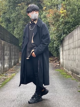 「INTER FACTORY（インターファクトリー）のWEARISTA tai × INTER FACTORY　パーツレスオーバーサイズトレンチコート（トレンチコート）」を使った、ろばみみさん（メンズ・166cm）の秋コーディネート