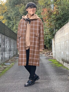 「アイテム（ステンカラーコート）」を使った、ろばみみさん（メンズ・166cm・20代）の冬コーディネート