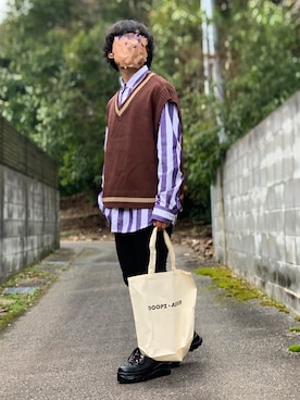 「TOMMY HILFIGER」｜「アイテム（その他）」を使った、ろばみみさん（メンズ・166cm）の冬コーディネート