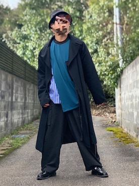 「INTER FACTORY（インターファクトリー）のWEARISTA tai × INTER FACTORY　パーツレスオーバーサイズトレンチコート（トレンチコート）」を使った、ろばみみさん（メンズ・166cm）の春コーディネート