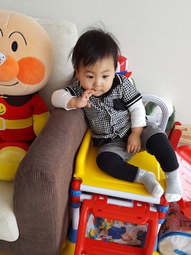 「JOE FRESH（フレッシュ）のアイテム」を使った、KOU🐴HAKKU🌳さん（キッズ・80cm）の春コーディネート