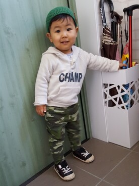 「JOE FRESH（フレッシュ）のアイテム」を使った、KOU🐴HAKKU🌳さん（キッズ・80cm）の秋コーディネート