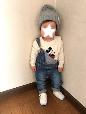 「1歳3ヶ月」｜「アイテム（サロペット/オーバーオール）」を使った、yuuuuuさん（キッズ・80cm）の春コーディネート