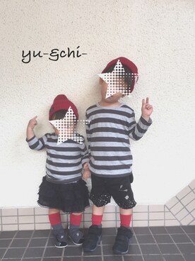 Yu- & Chi-さん（キッズ・100cm）の秋コーディネート
