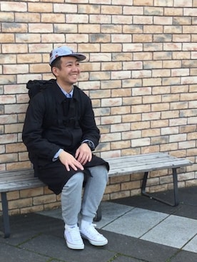 「MISSIONWORKSHOP（ミッションワークショップ）のアイテム」を使った、やまさん（メンズ・173cm）の冬コーディネート