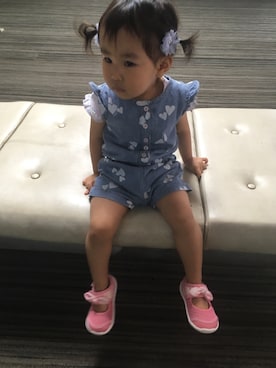 「Carter's（カーターズ）のアイテム（オールインワン・サロペット）」を使った、かなやんさん（キッズ・80cm）の春コーディネート
