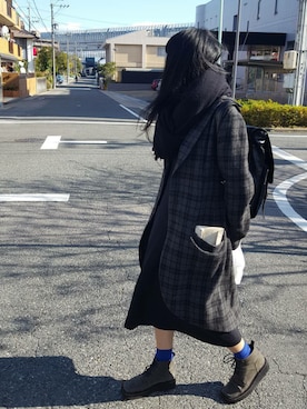 「Yohji Yamamoto（ヨウジヤマモト）のアイテム（レッグウェア）」を使った、misatoSakumaさん（レディース・153cm）の冬コーディネート