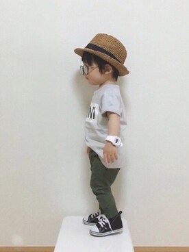 「アイテム（腕時計、ホワイト系）」を使った、Yuzu𓈒𓏸𓐍さん（キッズ・80cm）の春コーディネート