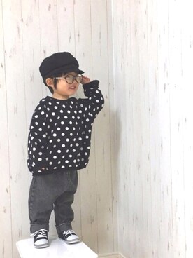 Yuzu𓈒𓏸𓐍さん（キッズ・90cm）の冬コーディネート