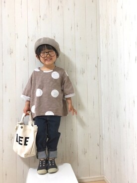 「ロールアップ」｜「アイテム（ラッピングキット）」を使った、Yuzu𓈒𓏸𓐍さん（キッズ・90cm）の春コーディネート