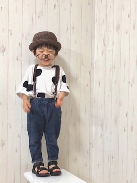 「アイテム（ラッピングキット、グリーン系）」を使った、Yuzu𓈒𓏸𓐍さん（キッズ・90cm）の夏コーディネート