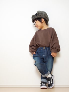 「秋のブラウンスタイル」｜「アイテム（ラッピングキット）」を使った、Yuzu𓈒𓏸𓐍さん（キッズ・90cm）の秋コーディネート