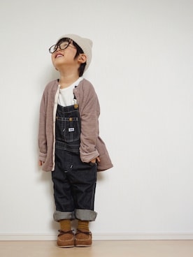 「ソックス」｜「アイテム（オールインワン・サロペット）」を使った、Yuzu𓈒𓏸𓐍さん（キッズ・90cm）の秋コーディネート