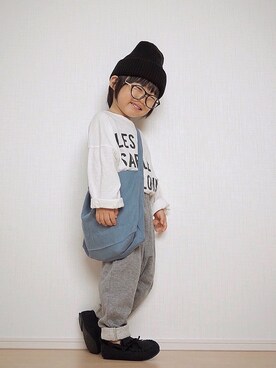 「devirock（デビロック）の【旧モデル】裏毛スウェットサルエルパンツ スウェットパンツ（その他パンツ）」を使った、Yuzu𓈒𓏸𓐍さん（キッズ・90cm）の秋コーディネート