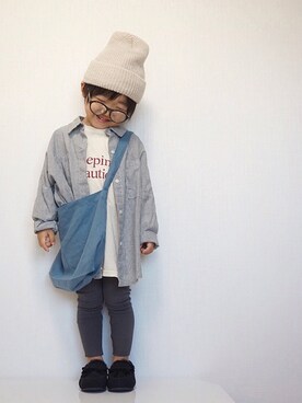 「アイテム（ラッピングキット、グリーン系）」を使った、Yuzu𓈒𓏸𓐍さん（キッズ・90cm）の秋コーディネート