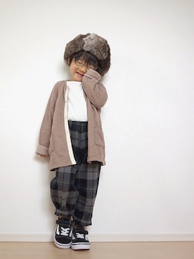 「アイテム（ラッピングキット、グリーン系）」を使った、Yuzu𓈒𓏸𓐍さん（キッズ・90cm）の秋コーディネート