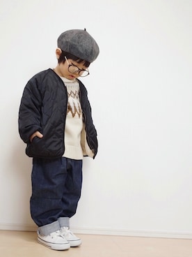 Yuzu𓈒𓏸𓐍さん（キッズ・90cm）の冬コーディネート