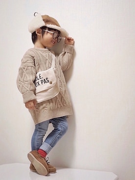 Yuzu𓈒𓏸𓐍さん（キッズ・90cm）の冬コーディネート