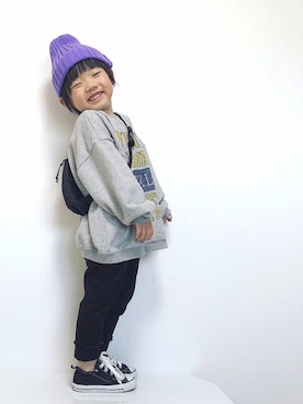 「黒パンツ」｜Yuzu𓈒𓏸𓐍さん（キッズ・90cm）の春コーディネート