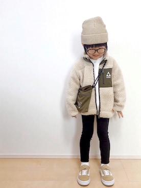 「GERRY（ジェリー）のアイテム（その他アウター）」を使った、Yuzu𓈒𓏸𓐍さん（キッズ・100cm）の冬コーディネート