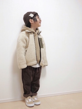 「GERRY（ジェリー）のアイテム（その他アウター）」を使った、Yuzu𓈒𓏸𓐍さん（キッズ・100cm）の冬コーディネート