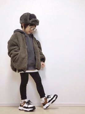 「LACEEQ（ラシーク）のアイテム」を使った、Yuzu𓈒𓏸𓐍さん（キッズ・100cm）の冬コーディネート