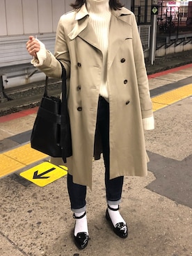 「URBAN RESEARCH ROSSO WOMEN（アーバンリサーチ　ロッソ）のアイテム（トレンチコート）」を使った、Mさん（レディース・156cm）の春コーディネート