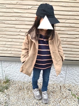 「petit main（プティマイン）のアイテム（トレンチコート）」を使った、★yu--me★さん（キッズ・110cm）の春コーディネート