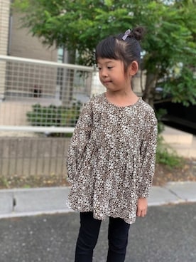 「アイテム（チュニック、ブラウン系）」を使った、★yu--me★さん（キッズ・110cm）の秋コーディネート
