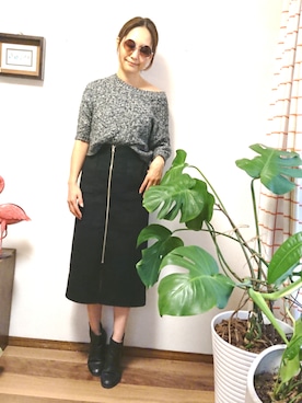「H&M（エイチ・アンド・エム）のアイテム（サングラス）」を使った、moaninさん（レディース・161cm）の秋コーディネート