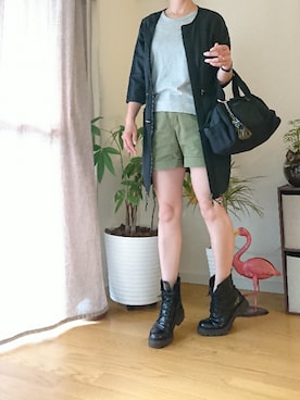 「Handmade（ハンドメイド）のアイテム（財布/小物）」を使った、moaninさん（レディース・161cm）の夏コーディネート