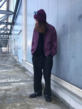 「JUNRED（ジュンレッド）のアイテム（ニットキャップ/ビーニー）」を使った、Denさん（メンズ・169cm）の秋コーディネート